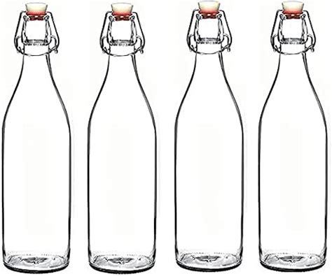 Buy Wine Bottles with Corks, Clear, 750ml - Pack of 6 Online at Low ...