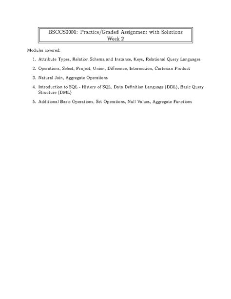 DBMS W02 GAS - This comes under DBMS course - BSCCS2001: Practice ...