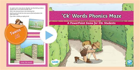 ESL 'ck' Words Phonics Maze PPT Game (teacher made) - Twinkl
