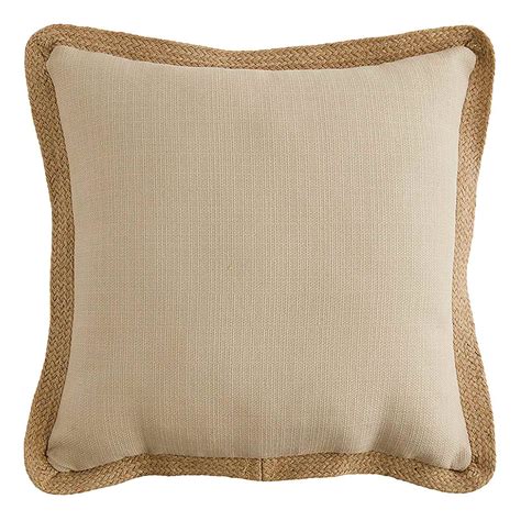 Natural Jute Trim Outdoor Throw Pillow 2-Pack | At Home