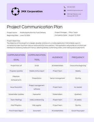 Project Communication Plan 的图像结果