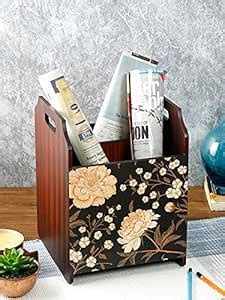 Reinvention Factory Black Flower MDF Wooden Rosewood Finish Magazine ...