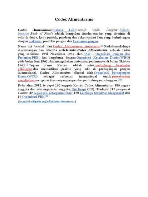 Image result for Codex Alimentarius PDF