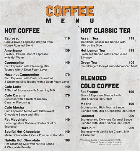 Menu at Fat Pigeon - Bar Hop, Hyderabad