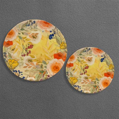 Floral Fusion Ceramic Wall Plate - INARA HOME DECOR