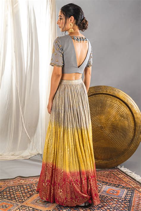 Embroidered Ombre Lehenga – shop soniyag