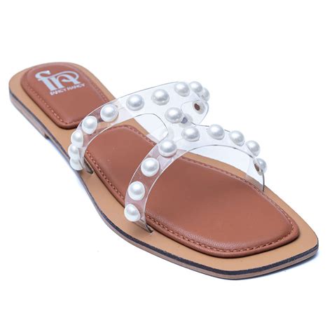 Buy Dapper Feet Pearl Strap Flats-Tan Online