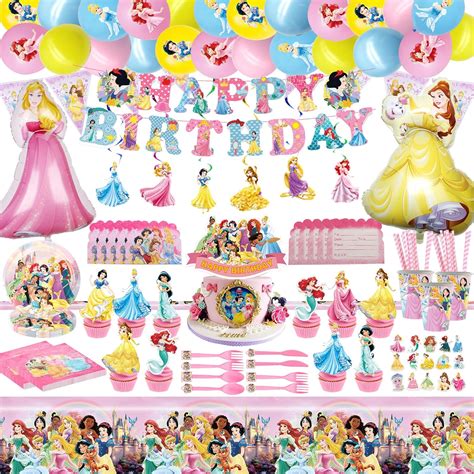 Amazon.com: 290 PCS Princess Birthday Party Supplies for 20 Guests ...