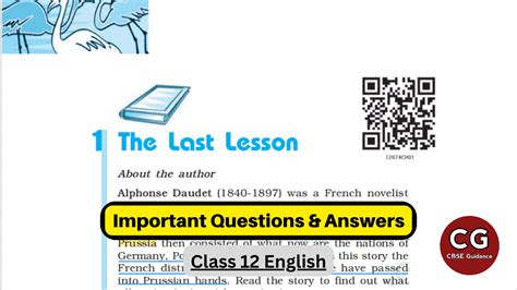 Image result for The Last Lesson Explanation Class 12