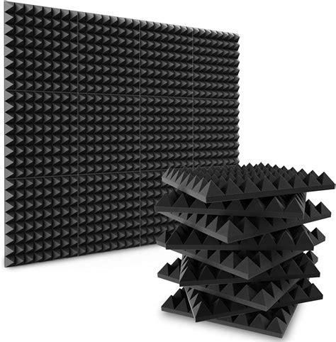 DWB Acoustic® Sound Proofing Pyramid Acoustic Foam Panels 2"x12"x12 ...