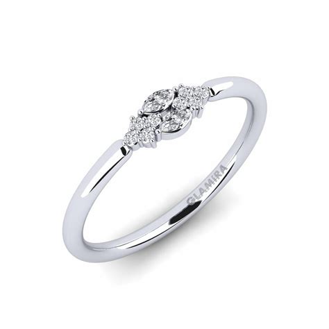 Order GLAMIRA Ring Booger in Marquise cut 0.044 Carat 14ct White Gold ...