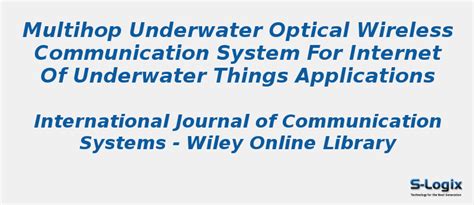 Multihop underwater optical wireless communication system | S-Logix