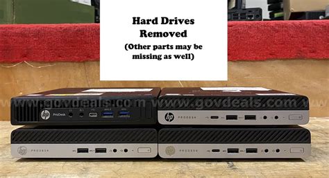 Lot of 7 Computers: HP ProDesk Desktop Mini (Hard Drives Removed)(409 ...