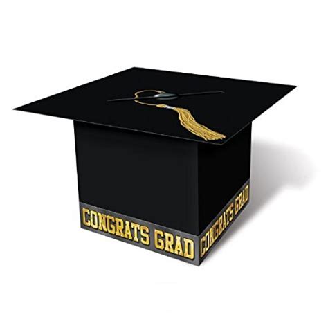 Grad Cap Card Box (Black) Party Accessory (1 Count) (1/pkg) Pkg/12 ...
