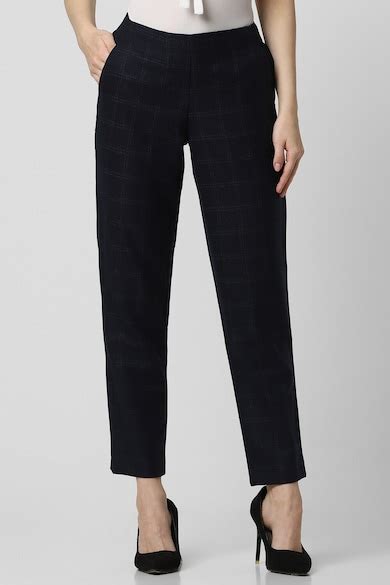 Buy Women Black Check Formal Regular Fit Trousers Online - 944919 | Van ...