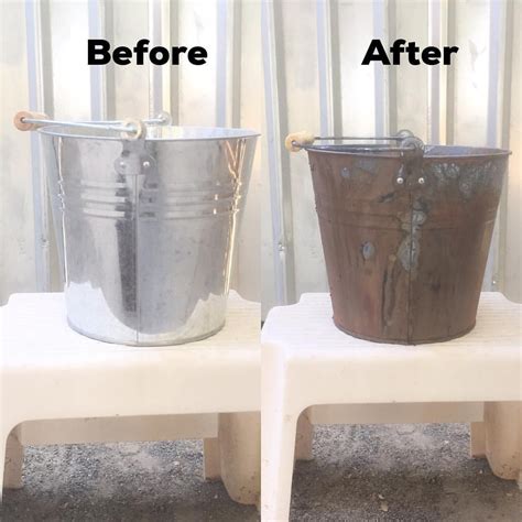 Rusty bucket diy, rust bucket, how to make a galvanized bucket look ...