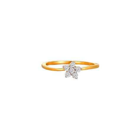 Classic 18 Karat Yellow Gold And Diamond Floral Finger Ring