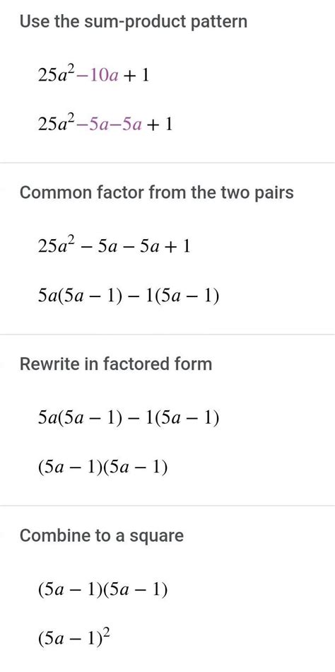 25a2 -10a+1 evaluate - Brainly.in