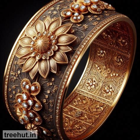 Textured Gold Bangle Design Ideas, Jewelry Design Ideas