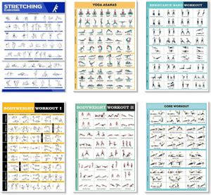 Wall Poster Yoga Poses & Workout Illustrations Bodyweight, Streching ...