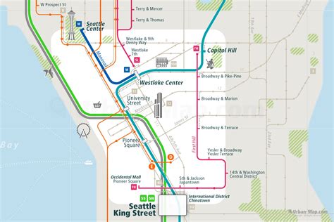 Seattle Rail Map - City train route map, your offline travel guide