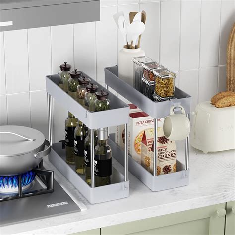 Buy Ronlap 4 Tier Storage Trolley On Wheels, Narrow Kitchen Storage ...