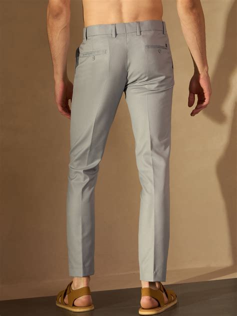 Light grey Auto Fit Flexi Waist Pleated Trouser – Dennison Fashion India