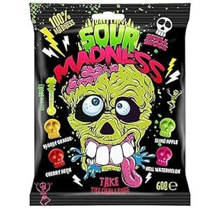 Sour Madness Skull Shape Candy Extreme Sour Take The Challenge 60g ...