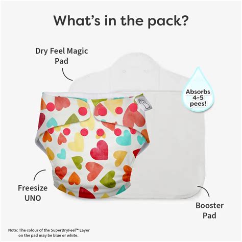 Freesize UNO Cloth Diaper (Hearts Print) - SuperBottoms