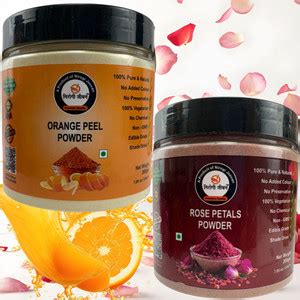 Nirogi Jeevan FacePack COMBO,100% Pure Orange Peel Powder & Rose Petal ...