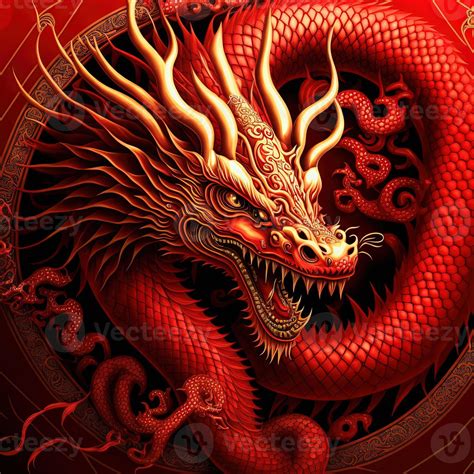 Red Chinese Dragon Background