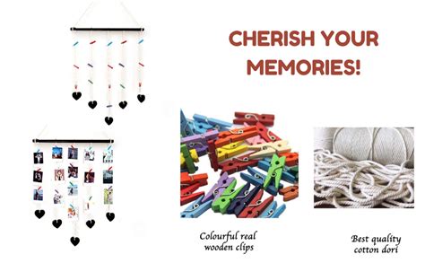 VAH Hanging Photo Display Macrame with Birds Wall Hanging Pictures ...