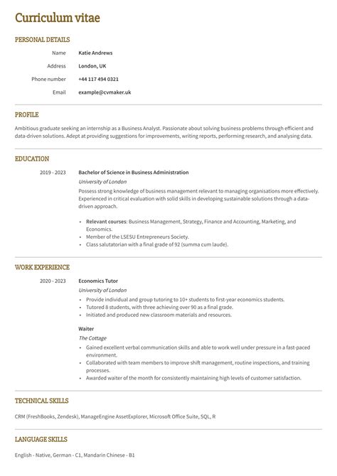 Image result for Job Application CV Examples