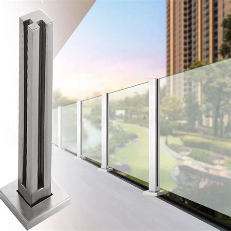 Buy Mlida Glass Railing Post Patio Glass Fence Posts Floor Standing ...