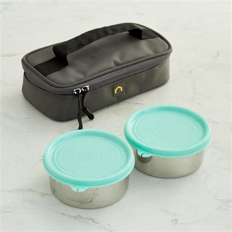 Buy Shale-Primo Solid Multicolour Steel 3-Piece Lunch Box with Bag Set ...