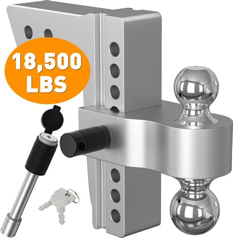 Adjustable Trailer Hitch, Fits 2.5 Inch Receiver, 8 Inch Drop Hitch ...