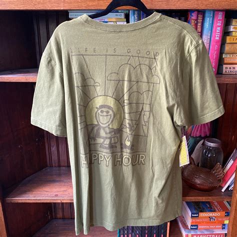 Life is good Happy Hour pocket t-shirt. Mens large - Depop