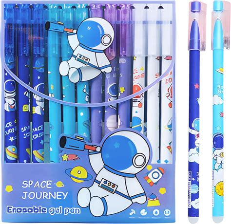 WISHKEY Plastic Astronaut Theme Pens for Kids, Erasable Ink 0.5mm ...