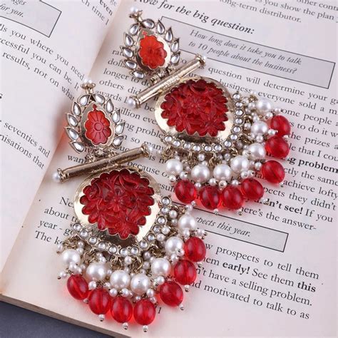 Red Sohum Chandbali – Shona's Style