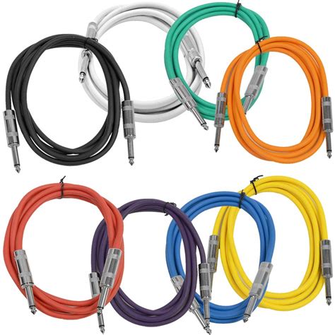 Seismic Audio - SASTSX-6-Multi - 8 Pack of 6 Foot Multi-Color 1/4 Inch ...