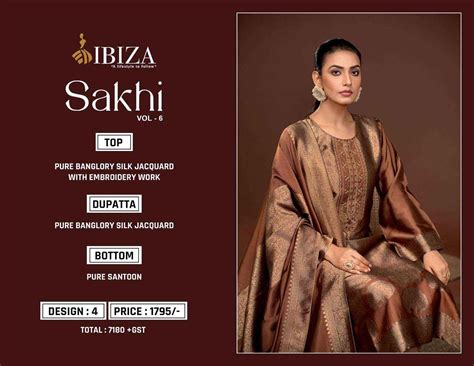 Ibiza Sakhi Silk Vol 6 Silk Jacquard Dress Material 4 pcs Catalogue