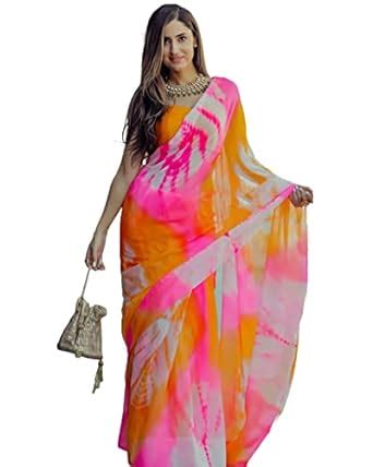 ANNI DESIGNER Women's Premium Georgette Floral Printed Saree With ...