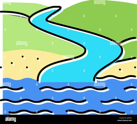 river mouth color icon vector illustration Stock Vector Image & Art - Alamy