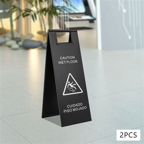 2Pcs Stainless Steel Wet Floor Sign Caution Wet Floor Sign Safety ...