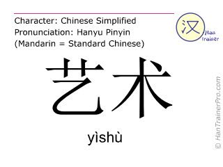 English translation of 艺术 ( yishu / yìshù ) - art in Chinese