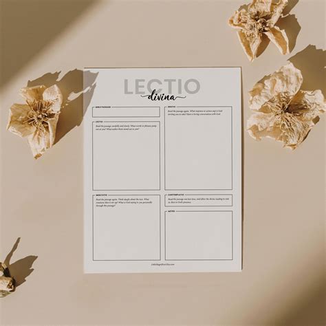 Lectio Divina Catholic Bible Study Guide: Prayer Journal (PDF) - Etsy