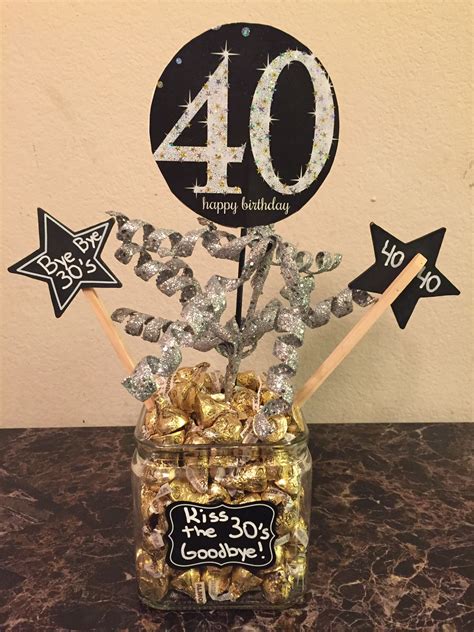 Centerpiece I made for my husband's 40th birthday party. | 40th ...