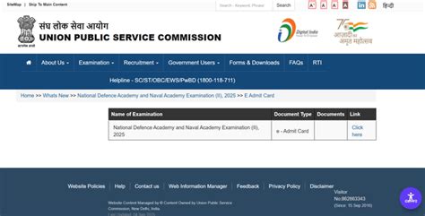 UPSC NDA 2 Admit Card 2025 Out at upsconline.nic.in; Check Exam Timing