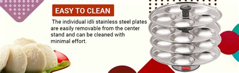 HAZEL Idli Maker Stainless Steel I Mini Idli Maker Set of 4, Silver I ...
