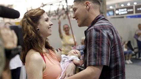 Marine meets baby girl born while he was deployed